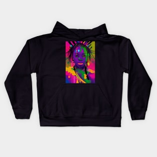 Happy Kwanzaa And Cool African American Woman Female Drawing Kids Hoodie